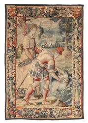 Tapisserie Tobie attrapant un poisson accompagné d